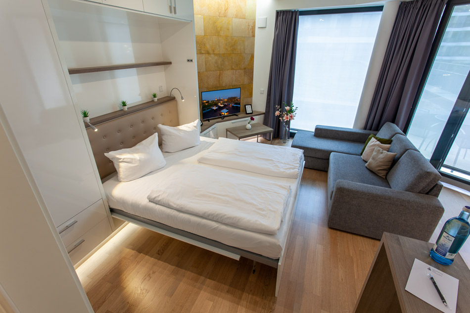 1-Zimmer Apartment Bett (Nacht)