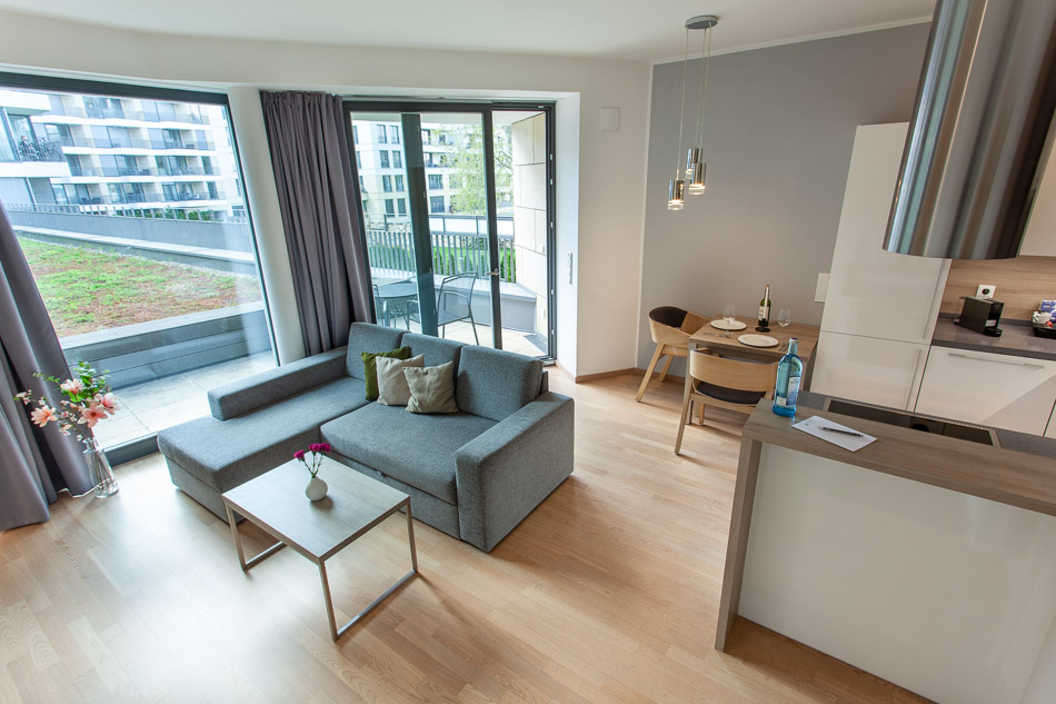 1-Zimmer Apartment Wohnzimmer