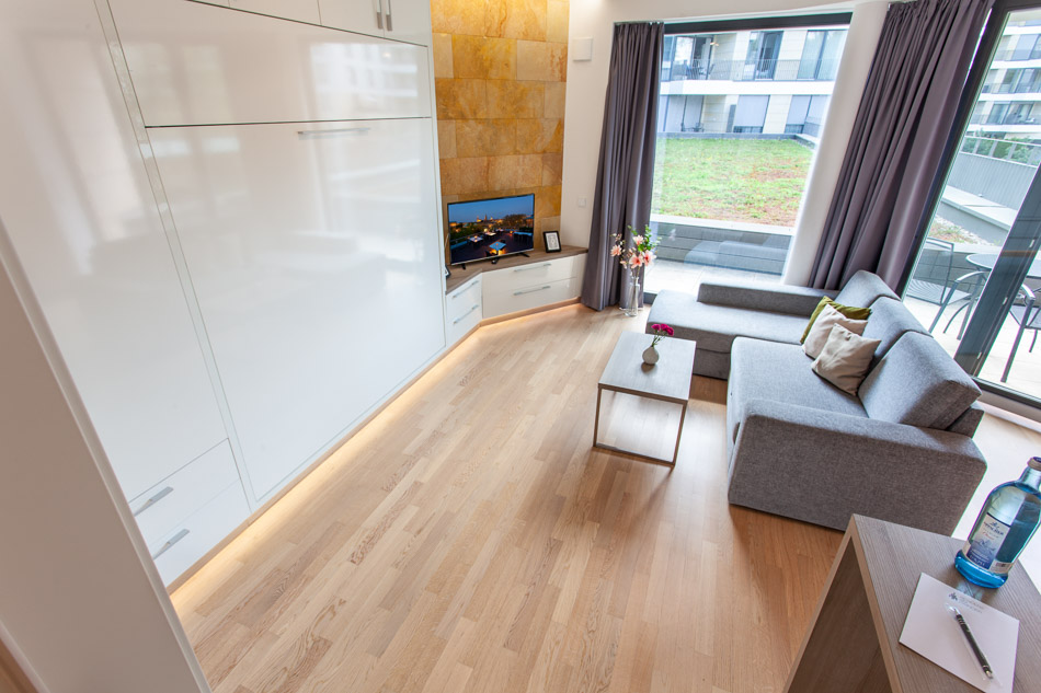 1-Zimmer Apartment Bett (Tag)